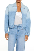 Gradient Denim Bomber Jacket