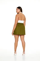 Plus Drawstring Mini Skirt