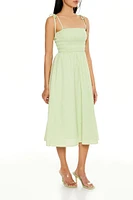 Clip Dot Tie-Strap Midi Dress
