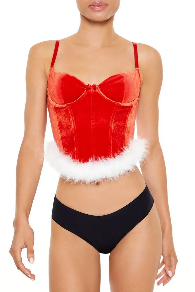 Velvet Santa Lingerie Corset Cami