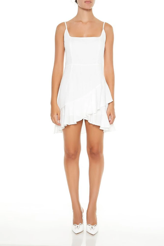 Flounce Tulip-Hem Mini Dress