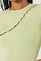 Cropped Sweater-Knit Tee