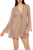 Bell-Sleeve Babydoll Mini Dress