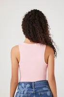 Women's Ribbed Love Is Kind Tank Top in Pink, XL