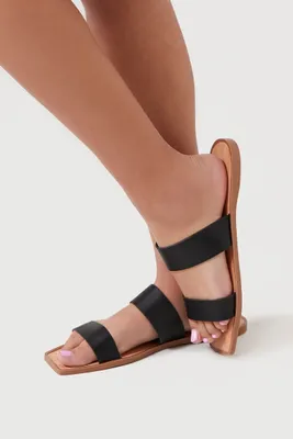 Women's Dual-Strap Faux Leather Sandals