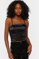 Women's Strappy Satin Cropped Cami