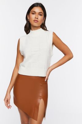 Women's Faux Leather Mini Skirt in Camel Small