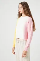 Women's Gradient Drop-Sleeve Sweater in Pink Medium