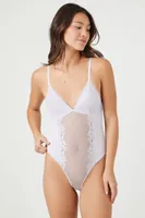 Women's Lace Lingerie Bodysuit in Lavender Medium