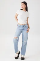 Women's Ruched Cropped T-Shirt in White Small