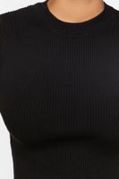 Women's Rib-Knit Crop Top in Black Small