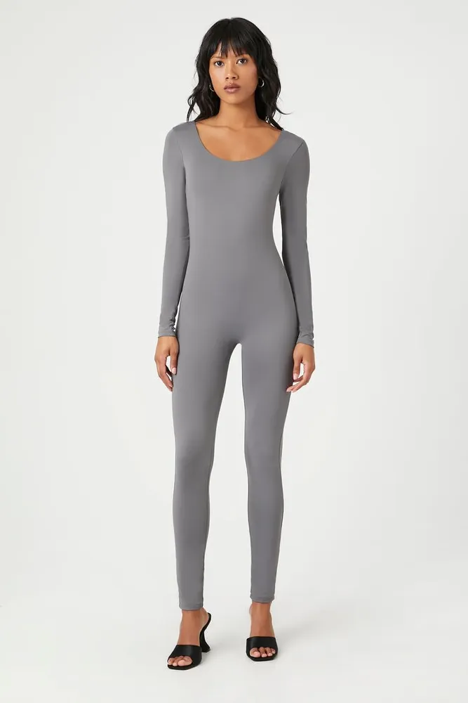 Women's Contour Long-Sleeve Jumpsuit in Charcoal Medium