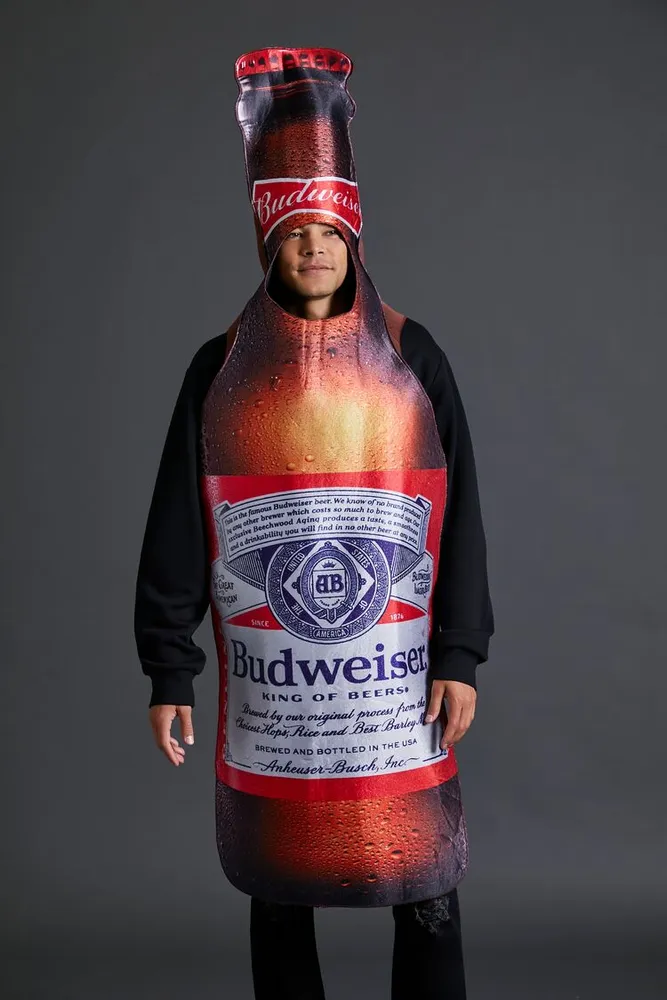 Men Budweiser Beer Bottle Costume in Red