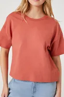 Women's Twist-Back Cropped T-Shirt in Bronze Medium