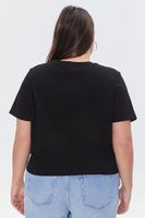 Women's Rainbow Crochet T-Shirt in Black, 2X