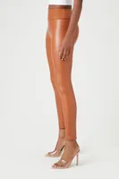 Women's Faux Leather High-Rise Leggings in Chestnut Medium