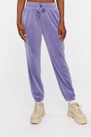 Women's Velour Drawstring Joggers in Purple, XL