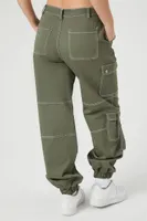 Women's Cargo Pocket Joggers in Olive Medium