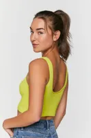 Women's Ribbed Seamless Bralette in Acid Green Medium