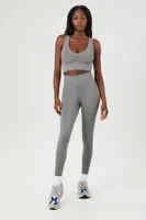 Women's Seamless Scoop Neck Sports Bra in Dark Grey Large