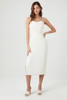 Women's Satin Cami Midi Dress in Vanilla Large