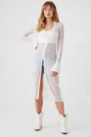 Women's Sheer Lace Tunic in White, XS