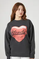 Women's Blondie Graphic Lace-Up Pullover in Charcoal Small