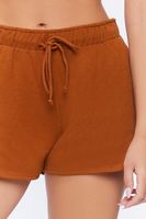 Women's Dolphin-Hem Drawstring Shorts in Root Beer Small