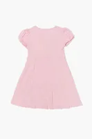 Girls Surplice Dress (Kids) in Bubble Gum, 11/12