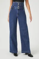 Women's Ultra High-Rise Wide-Leg Jeans in Dark Denim, 27