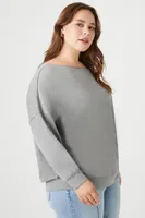 Women's Off-the-Shoulder Sweater in Grey, 0X