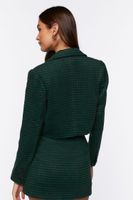 Women's Houndstooth Double-Breasted Blazer in Hunter Green/Black Large