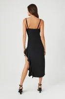 Women's Asymmetrical Cowl Midi Dress Small