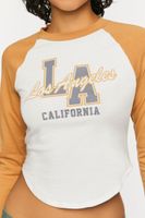 Women's Los Angeles Graphic Raglan T-Shirt in Camel Large