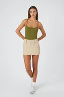 Women's Cotton-Blend Cami Bodysuit in Olive Large