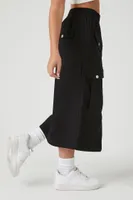 Women's Zip-Front Cargo Midi Skirt