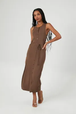 Women's Tie-Waist Sweater Midi Dress