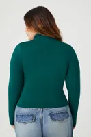 Women's Fitted Turtleneck Sweater Emerald,