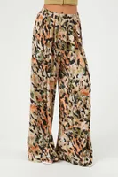 Women's Abstract Print Palazzo Pants in Taupe Medium