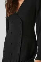 Women's Double-Breasted Blazer Mini Dress in Black Small