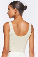 Women's Cropped Rib-Knit Tank Top in Sandshell Small