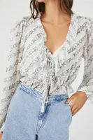 Women's Chain Print Chiffon Top