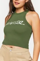 Women's Gorillaz Graphic Tank Top in Green Small