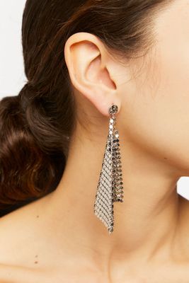Women's Chainmail Drop Earrings in Silver