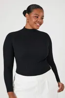 Women's Mock Neck Sweater in Black, 1X