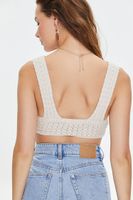 Women's Crochet Crop Top in Beige Large