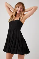 Women's Tiered Fit & Flare Dress in Black Small