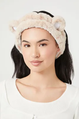 Faux Fur Bear Headwrap in Tan