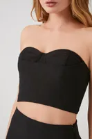 Women's Tube Top & Mini Skirt Set in Black, XL