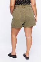 Women's Paperbag Corduroy Shorts in Pine Bark, 1X